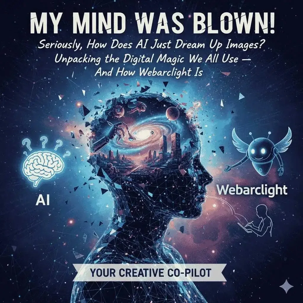 My Mind Was BLOWN! (Seriously, How Does AI Just Dream Up Images?) Unpacking the Digital Magic We All Use — And How Webarclight Is Your Creative Co-Pilot!